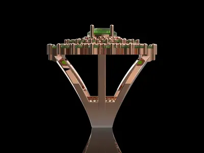 Fashion Ring With Brilliants 3D Print Model 3D print model