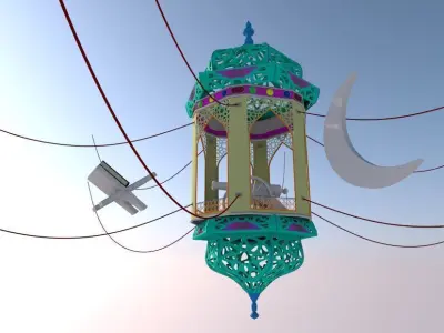 Fanoos Ramadan with 3 Accessories  Free 3D model