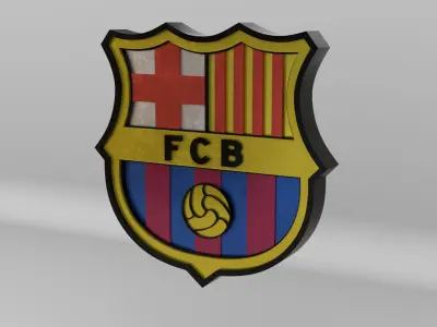 FC Barcelona Team Logo 3D model