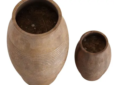 Llonga Terracotta Planter Low-poly 3D model