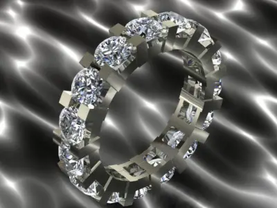 Luxury Full Round Diamond Ring 3D print model