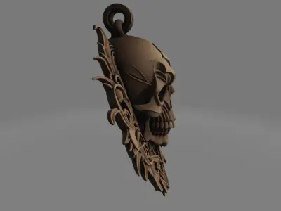 Gothic Skull Pendant  Intricate Jewelry Design 3D print model