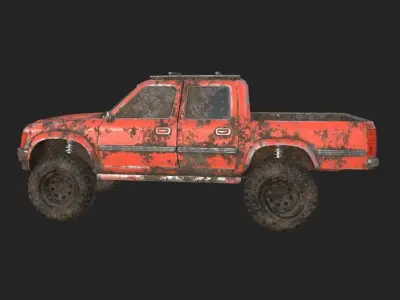 OFF ROAD CAR 4X4 LOWPOLY GAME READY  UVMAPPING TEXTURE  Low-poly 3D model