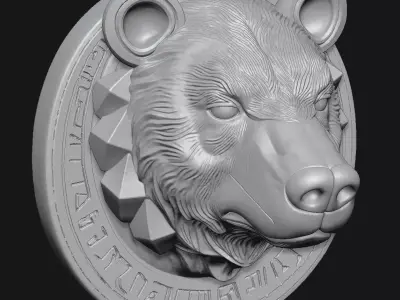 bear sculpture 3D print model shop