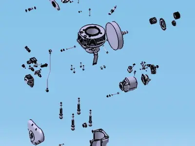 Engine speedway motorcycle ESO 500 3D model