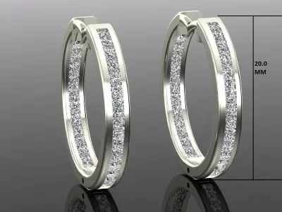 Women Diamond Earrings 3D print model 31