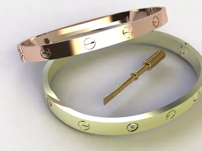 LOVE BRACELET RING AND EARRING 3D PRINT MODEL 3D print model