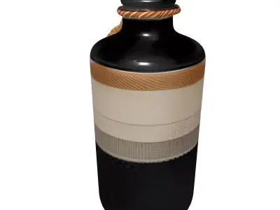 Rustic Charcoal Purifier Bottle Decoration Low-poly 3D model