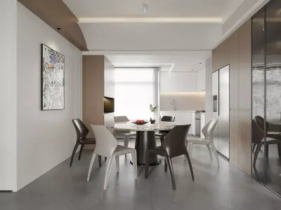 Modern living room dining room interior scenes 311 3D model