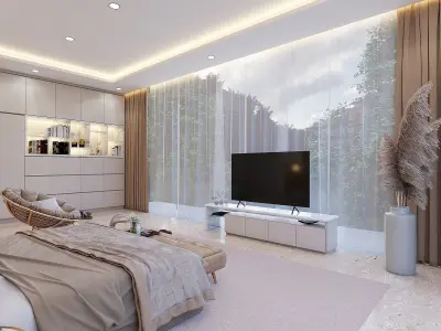 Luxury Gold Bedroom 3D model