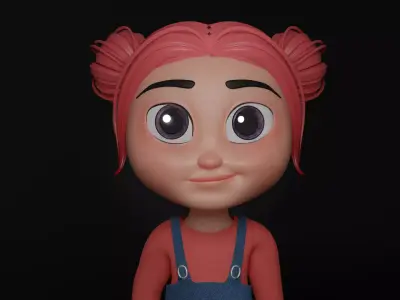 Cartoon Child Low-poly 3D model