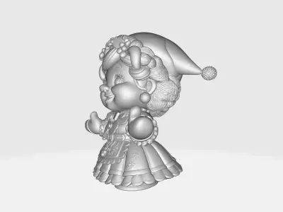 Mrs Claus Christmas Figurine Holiday Decor Christmas Granny 3D print model