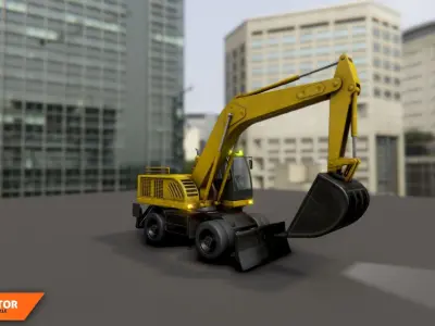 Excavator-construction vehicle 3D model