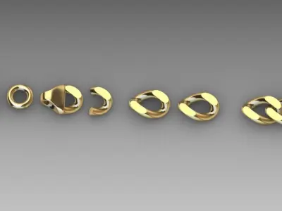 LINK CHAIN CUBAN 23 PIECE  3D print model