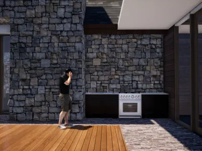 Moving to property in the country Low-poly 3D model