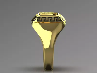 Mens Ring of the Crown of Iran Golden Meander mr0062 3D print model