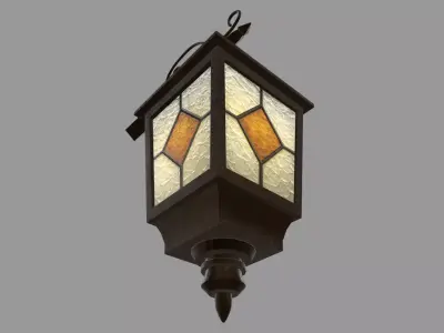 Old Lamp 02 Low-poly 3D model