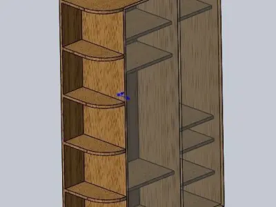cupboard wooden cabinet with shelves and drawers 3D model