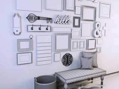 Set-9 rattan storage basket 3D model