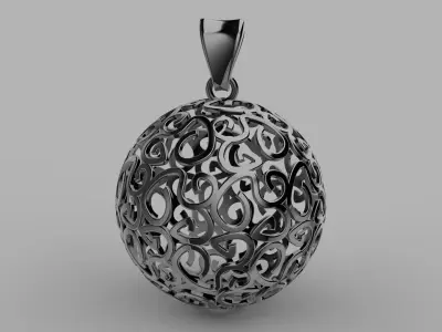 Direct Casting Ball Pendant 3D model Texture 3D print model