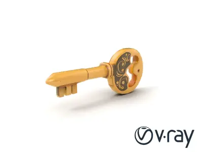 Intricate Antique Key Design model pack Low-poly 3D model