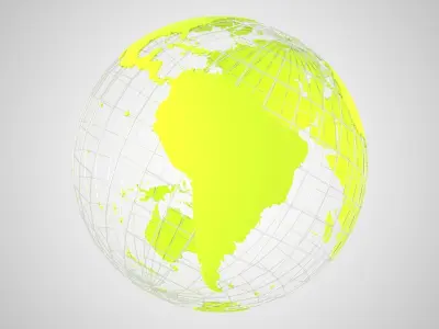 Globe News Skeleton Lime 3D model