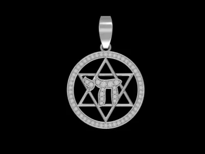 Star of David with Chai Pendant 3D print model