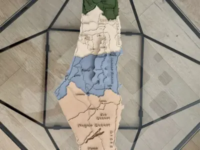 Israel 3D Map Wall Lamp model for 3D Printing 3D print model