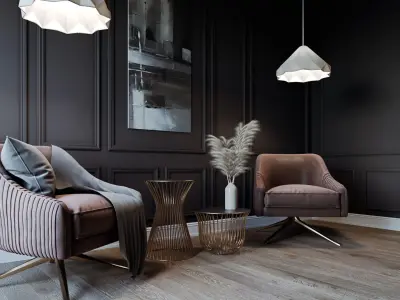 CA - Simple Livingroom - Darkroom 3D model