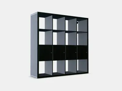 KALLAX Shelving unit with 4 inserts 16 Low-poly 3D model