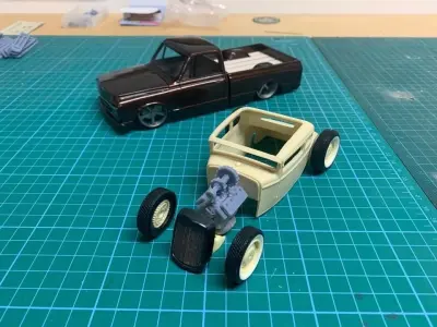 HOTROD Flathead engine 3 versions Frenzel Supercharged set 3D print model