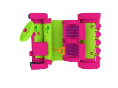 Cartoon Car Moonrover Low-poly 3D model