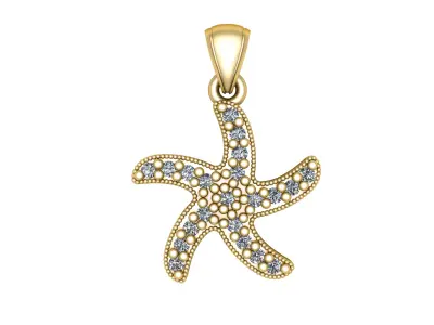 STAR SHAPE PENDANT 3D PRINTABLE MODEL  3D print model