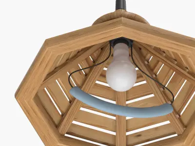 Wooden chandelier 3D model