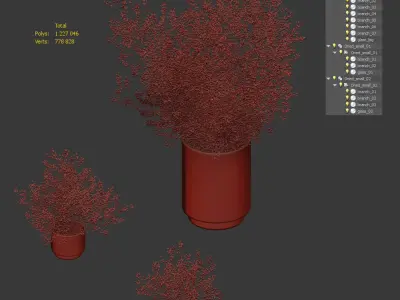 Dry plants set - 3 models 3D model