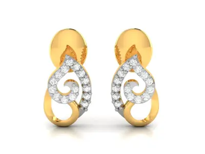 Diamond Earrings 3dm STL FBX OBJ Render Details 3D print model