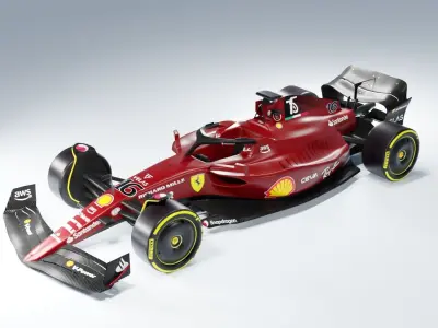 Formula 1 Collection Ferrari RedBull Mercedes 2022 Low-poly 3D model