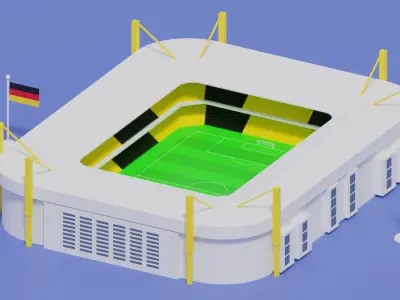 Signal Iduna Park Stadium Dortmund Germany 3D model