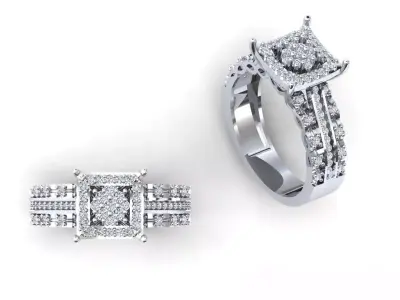 Women s Solitaire Ring 3D print model buy