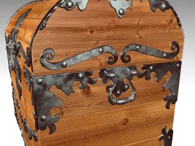 Old wood chest 3D model
