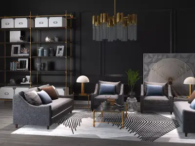 Modern Luxury Living Room Set  3D model