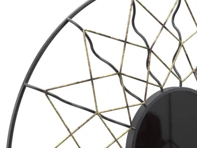 Axxis 34 12W Black Antique Silver Metal Mirrored Wall Art PBR 3D model