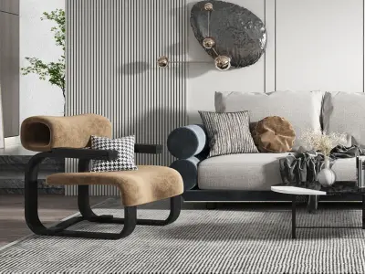 Modern Room Luxury Living Style 3D model