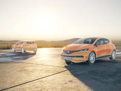 Orange hot hatch unbranded  3D model