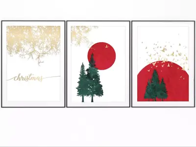 Art Frames 133- Christmas wall art 3 3D model