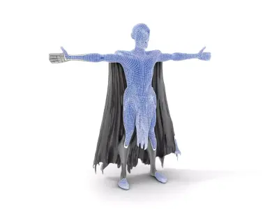 Dark Creature Model Pack with Textured Cape and Cloth Low-poly 3D model