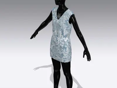 Woman Cloth Dress Low-poly 3D model