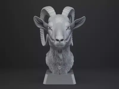 Goat Bust - Animal Figurine 3D print model