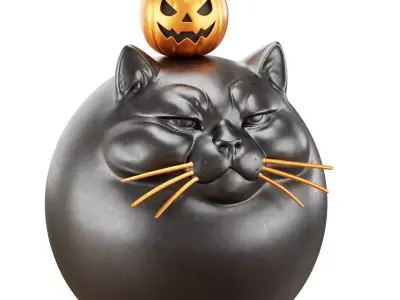 Jack o Lantern and the Black Cat 3D model