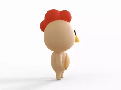 Little Funny Chicken Animated Low-poly 3D model